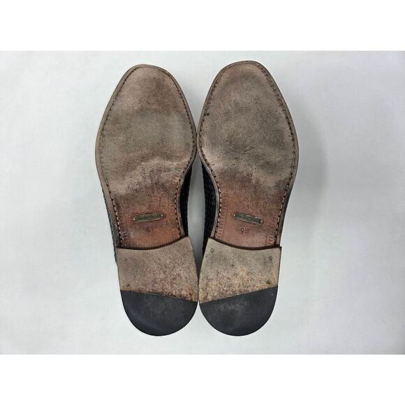 MEZLAN CARMEL BLACK CROCODILE LEATHER TASSEL LOAFERS SHOES WOVEN SPAIN SIZE 9 W main image 8